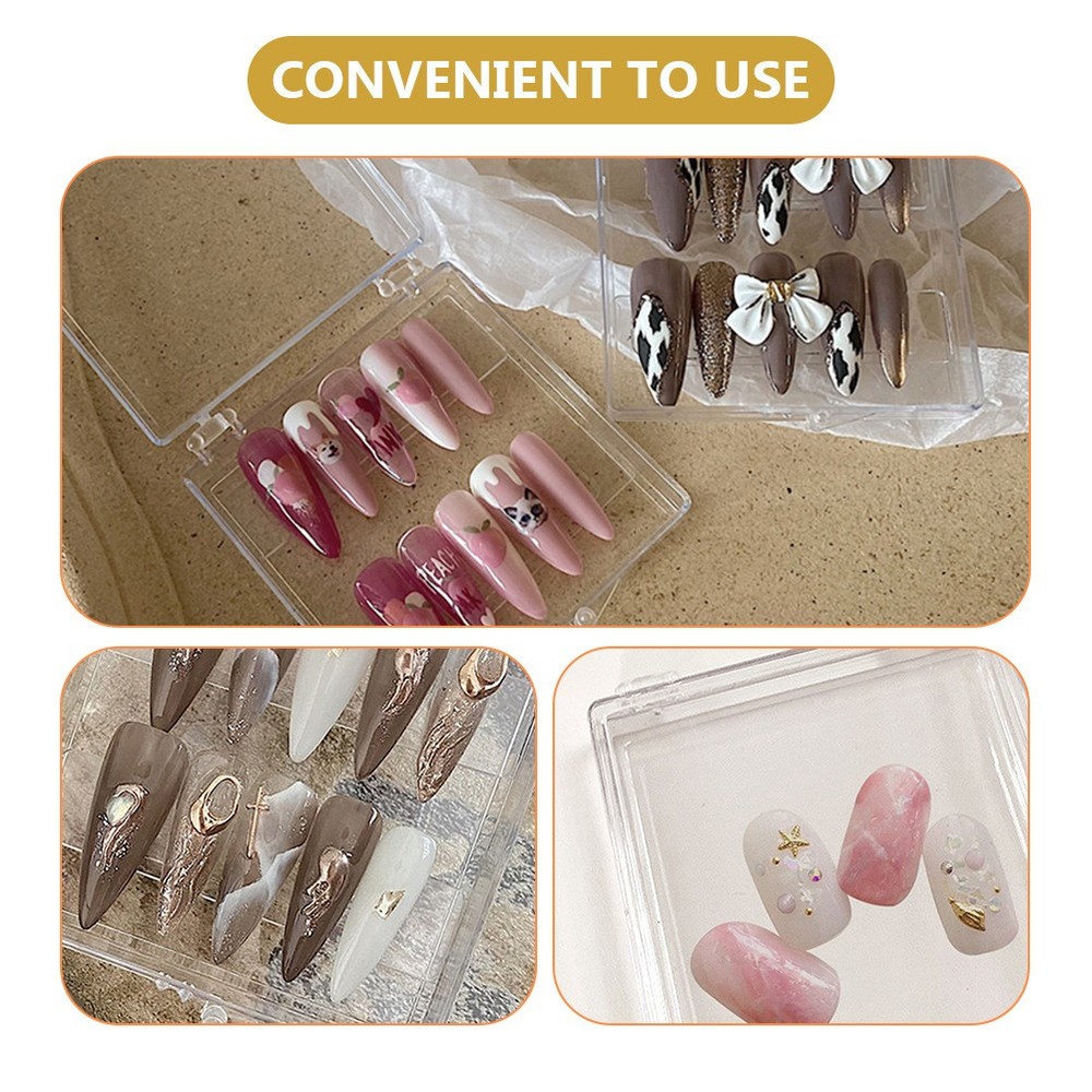 8pcs Nail Tips Box Press on Nails Storage Case Organizer Case Packaging Box