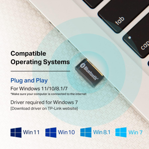 TP-Link USB Bluetooth Adapter for PC, 5 Dongle Receiver, Plug (W/Y)