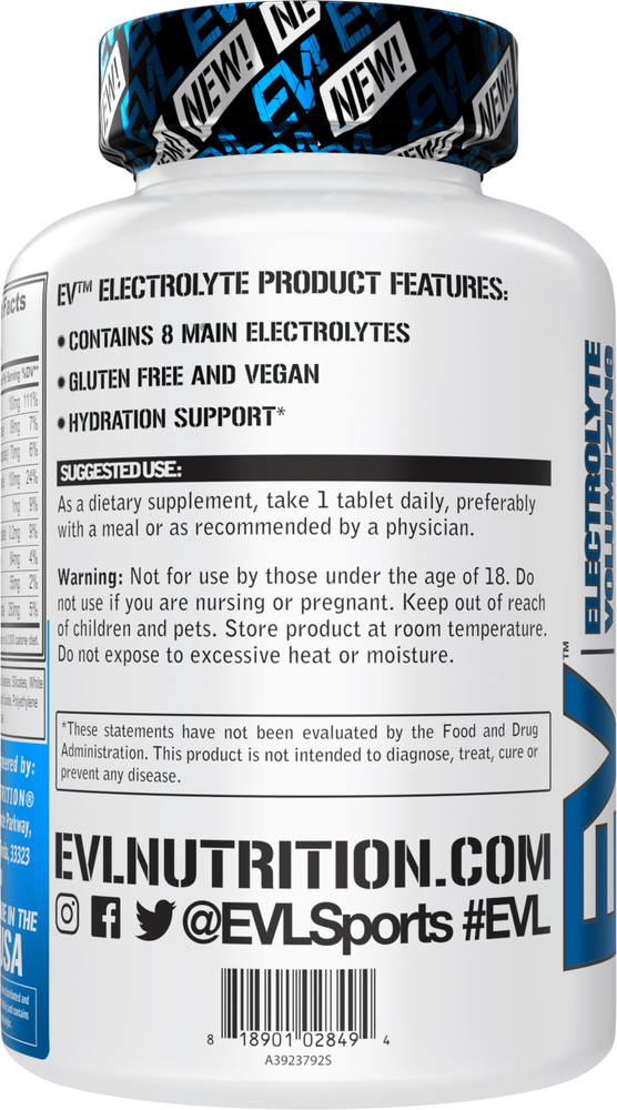 Evlution Nutrition Electrolyte Volumizing Hydration Tablets - 60 Servings