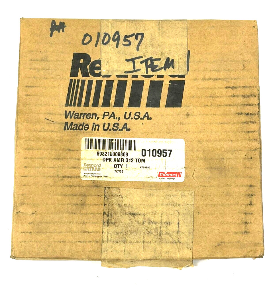 Rexnord Thomas 010957 DPK AMR 312 Flexible Elements Disc Coupling Flat Sided