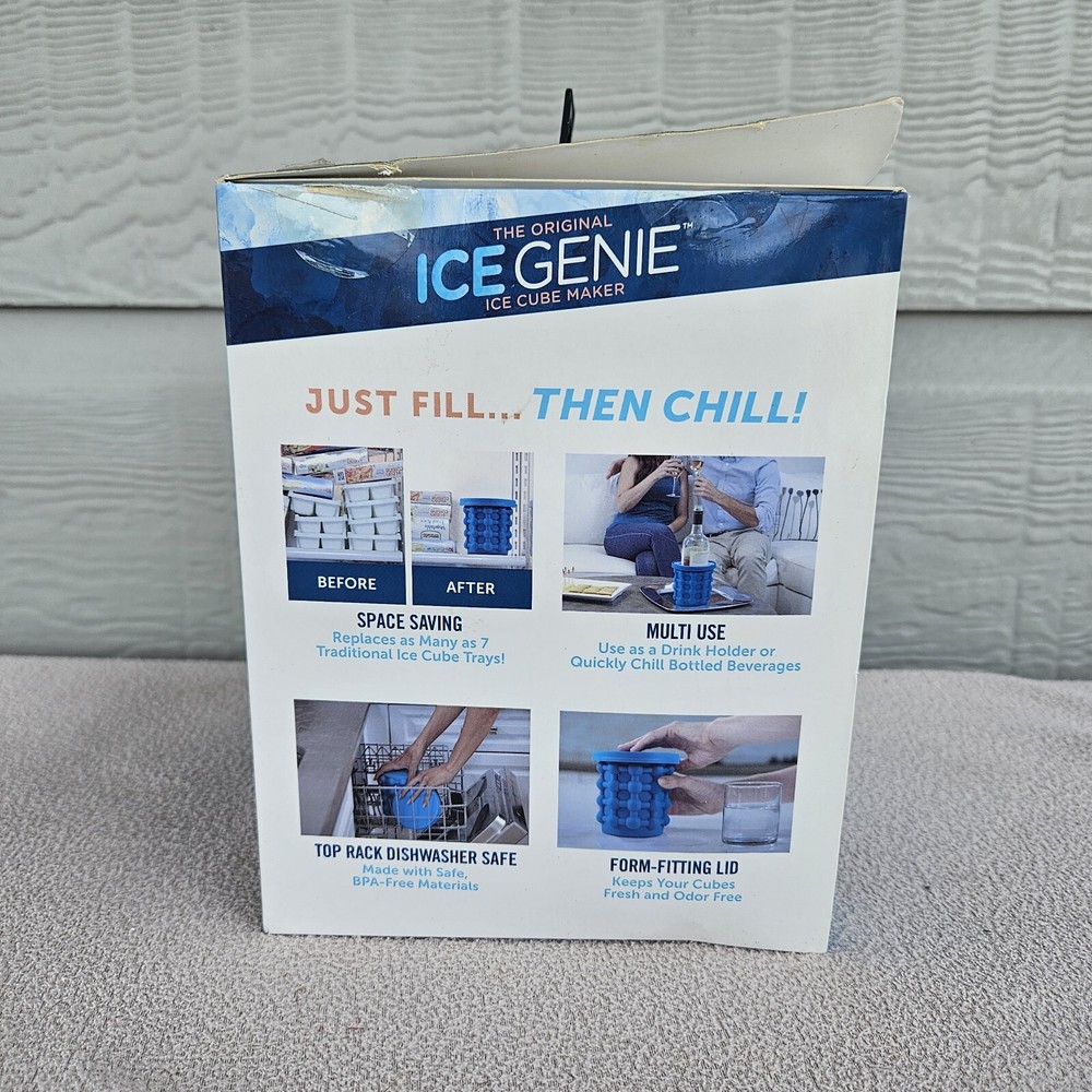 Ice Genie Compact Silicone Ice Cube Maker Fill Freeze Squeeze Space Saver Dorm