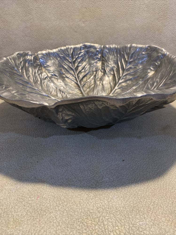 Wilton Armetale Cabbage Leaf Salad Serving Bowl 13"