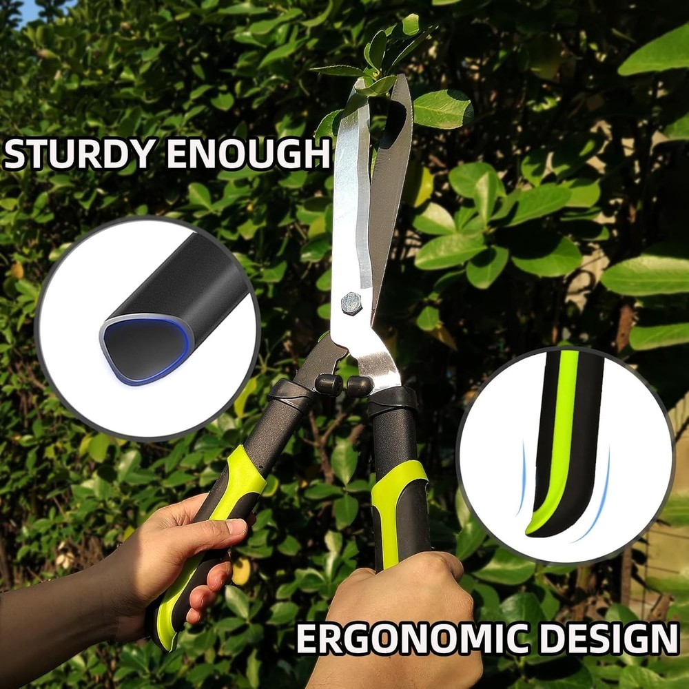 Loppers Hedge Clippers & Pruners Combo Set 3-Piece Shears, Sharp Green