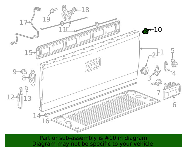 Genuine GM Pickup Box Tailgate Striker 11547076