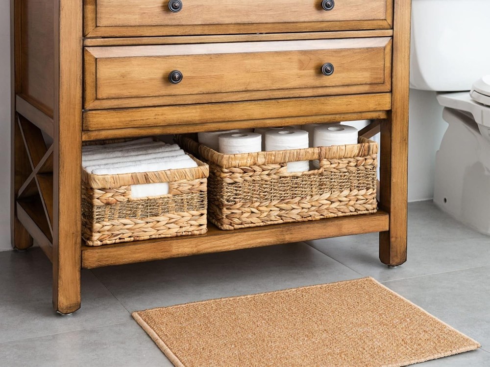 Large Rectangular Wicker Basket, Water Hyacinth Storage Basket