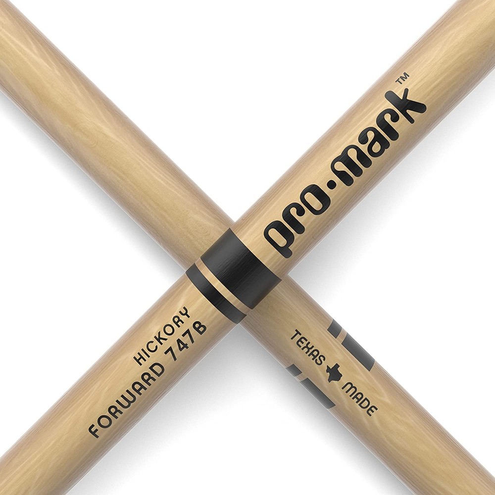 ProMark Classic Forward 747B Hickory Drumsticks, Oval Nylon Tip, One Pair