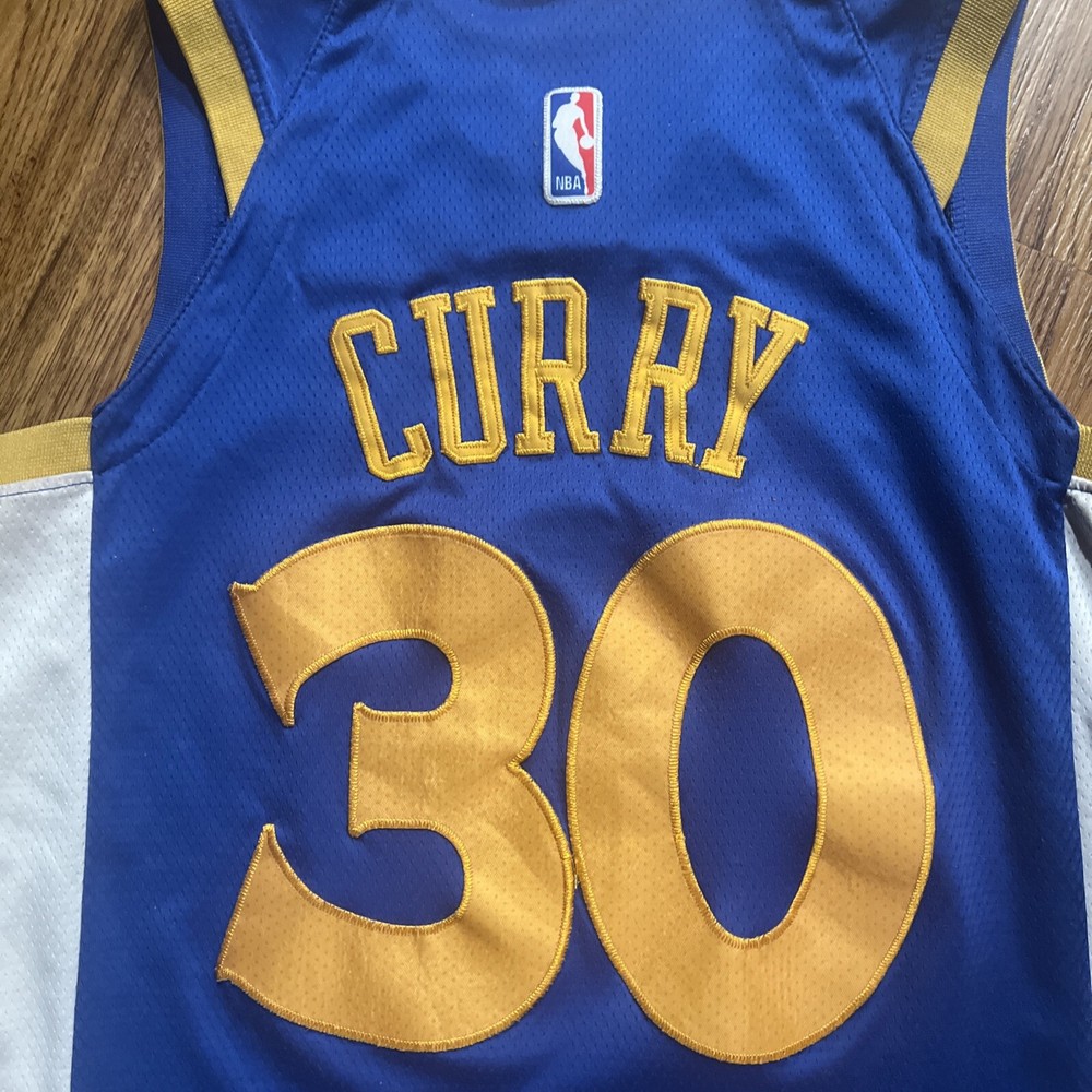 Nike Stephen Curry Golden State Warriors Jersey, Size 48 Blue