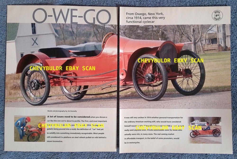 1914 O-We-Go Model A Cyclecar History Info Article