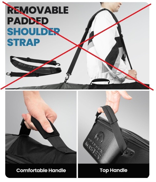 OutdoorMaster Ski Bag with Hard Shell On Both Ends, (missing shoulder strap)