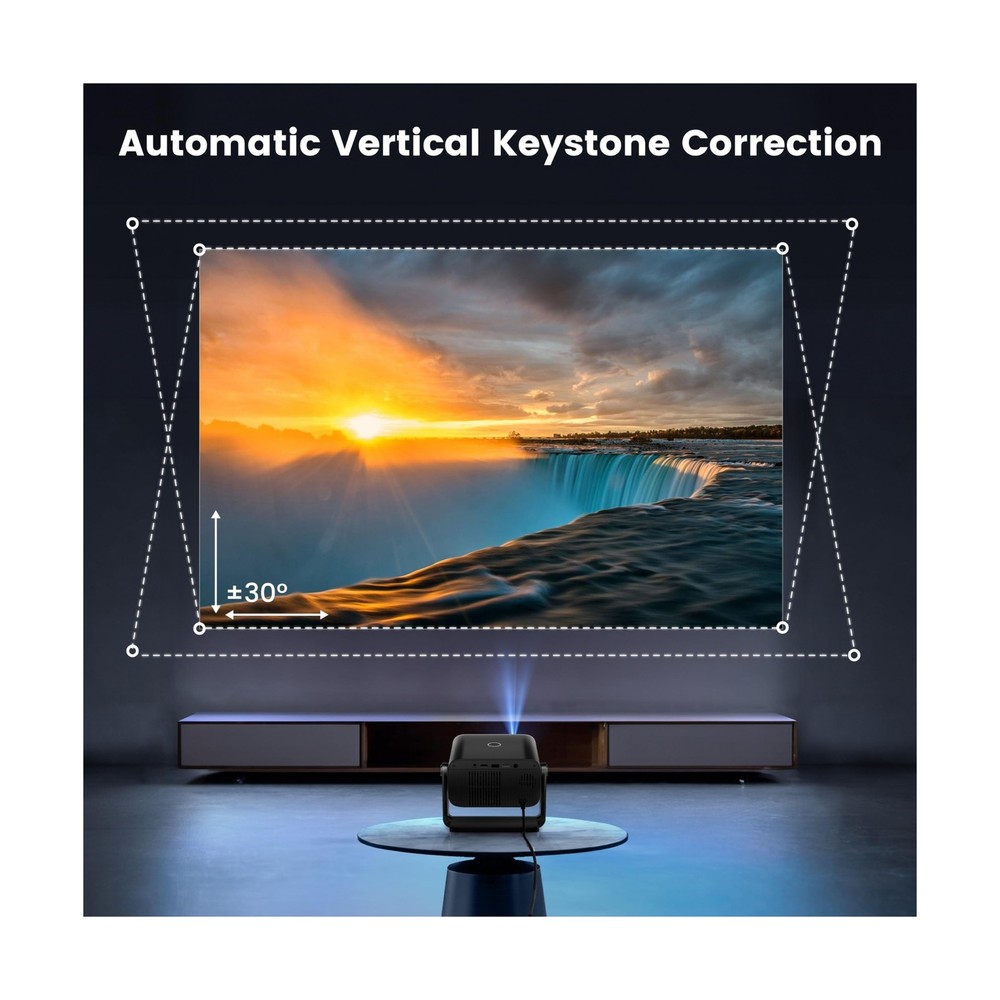 Projector with WiFi and Bluetooth - Mini Projector Short Throw[145°Adjustab