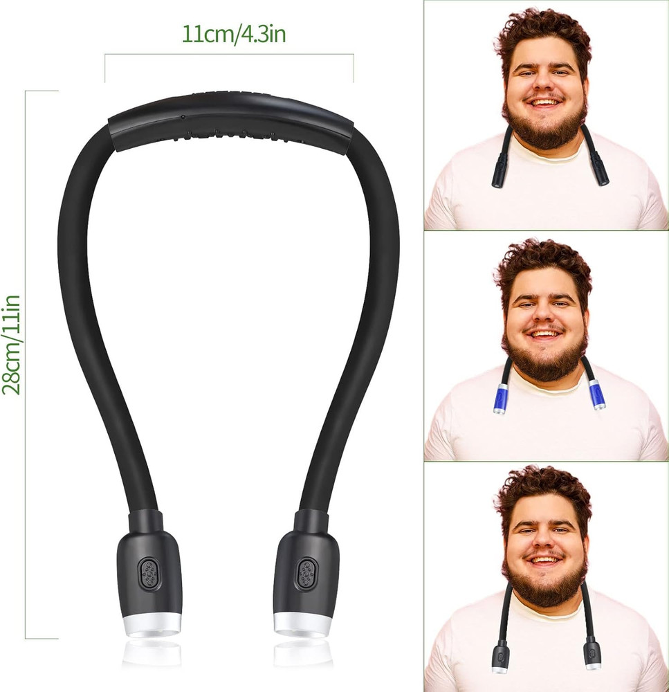 Neck Reading Light Rechargeable Book Light 6 Brightness Bendable Hands Free