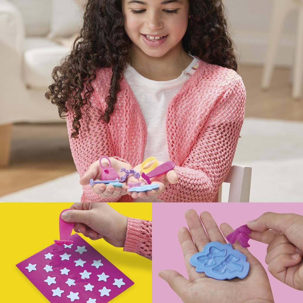 Play-Doh Barbie Sparkles and Gems Accessory Pack, 4 Refill Pattern Sheets of