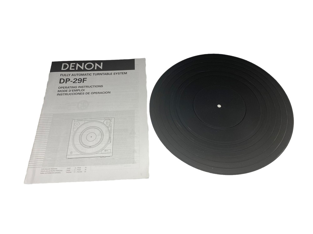 Denon DP-29F Manual & Rubber Slip Mat