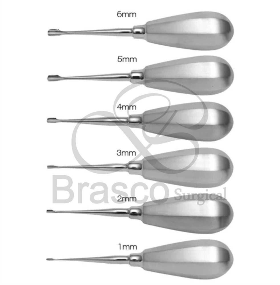 Set Of 6 Dental Veterinary Winged Elevators (Stubby Handle) Luxation Instruments