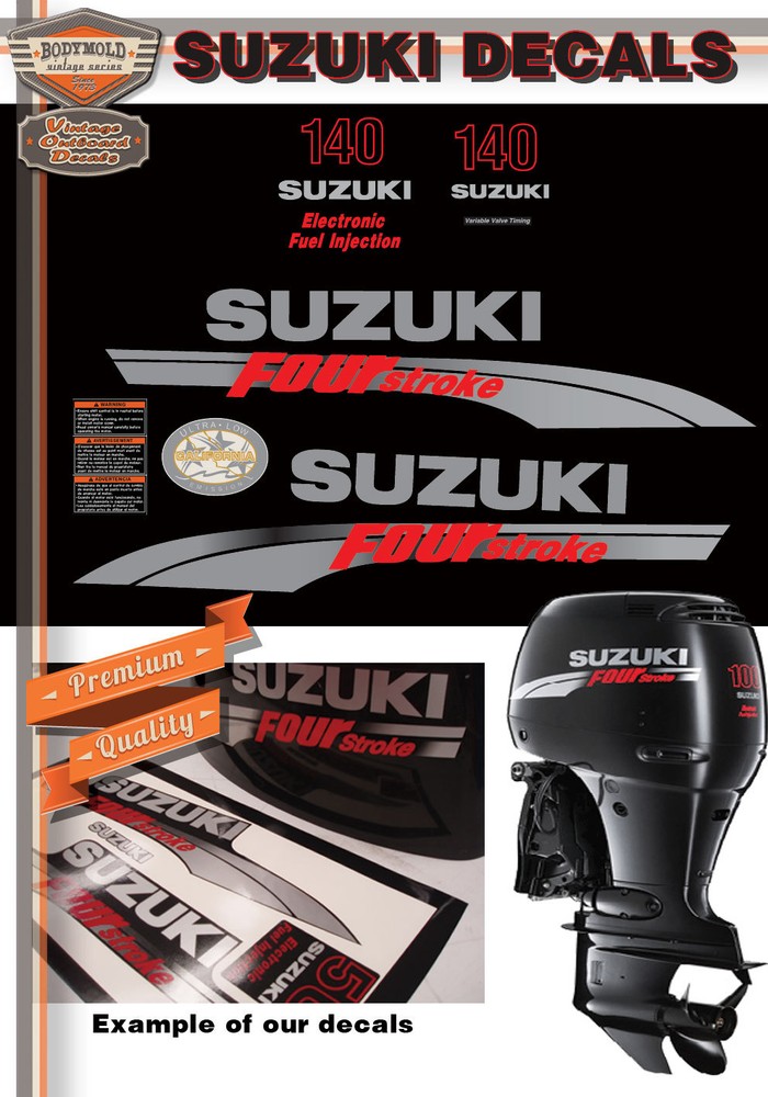 SUZUKI 140hp FOUR STROKE Decals 2006-2009 Models