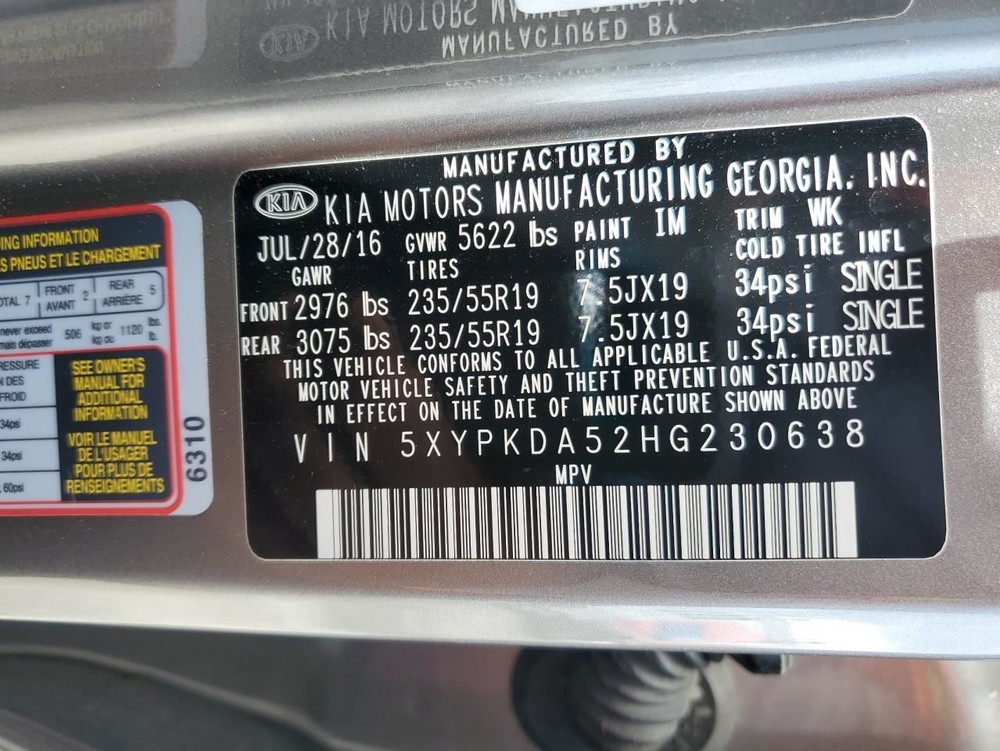 DASH WIRE HARNESS OEM 2017 KIA SORENTO