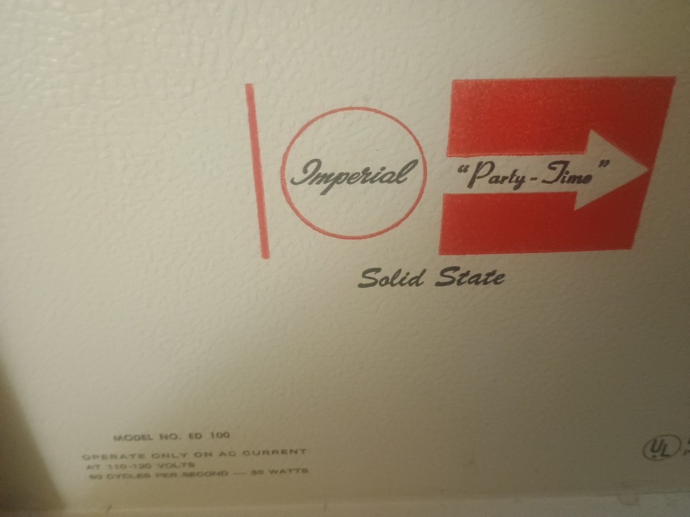 Imperial Party Time Record Player Model 100 White/Blue/Red Stripe
