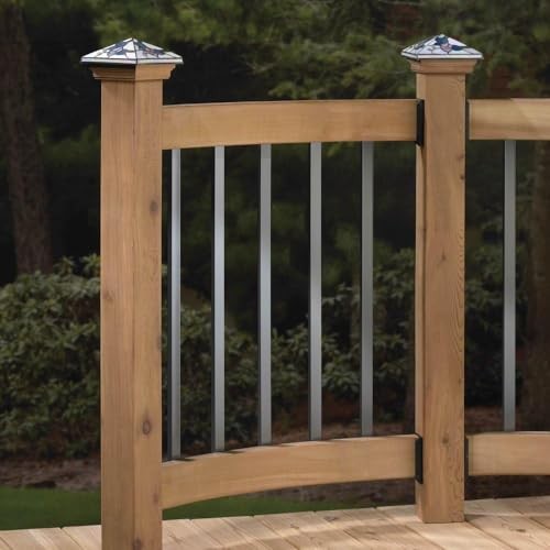 Pack Deck Balusters Rectangle Deck Railing Balusters 26 Inch 50 Black-Rectangle