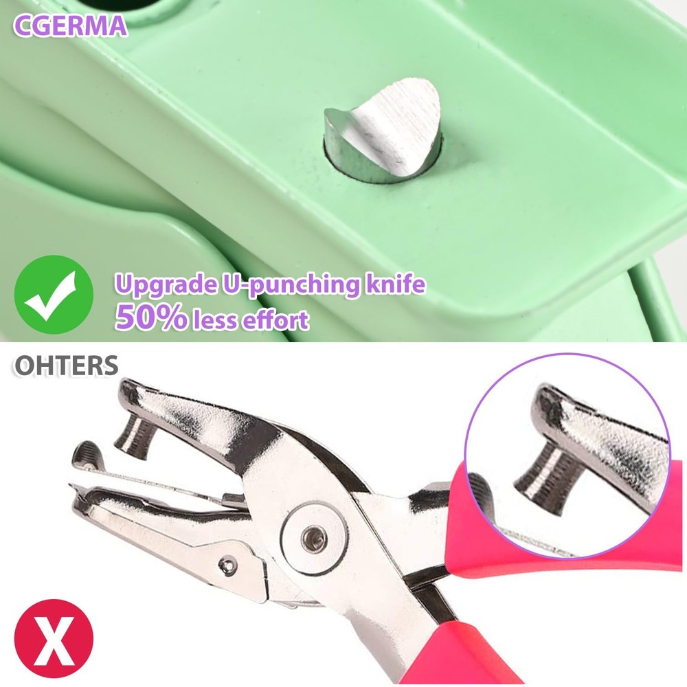 Single Hole Puncher, 3 Pack ， 1/4" Hole, 50% Assorted Colors 3 Pack, 3Pack