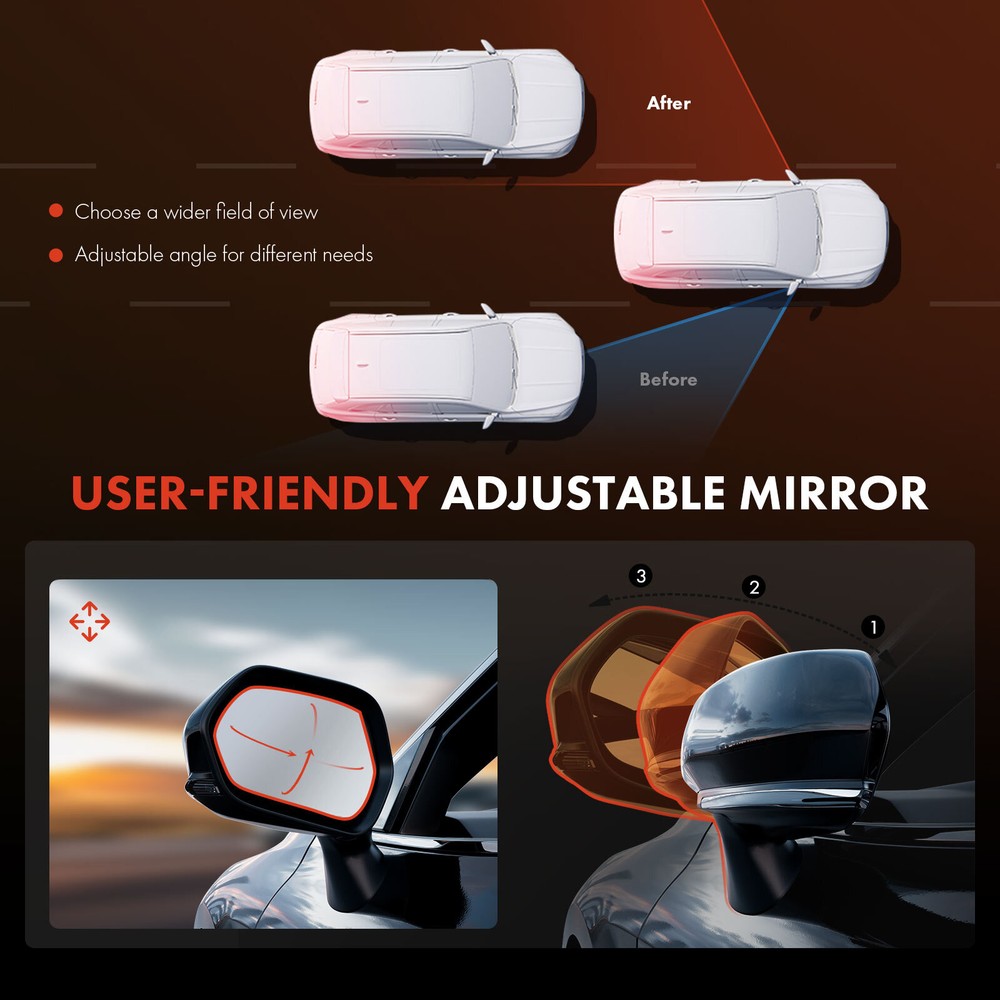 Front Driver Side Power Mirror with Heated for Subaru Forester 2013-2018 Manual