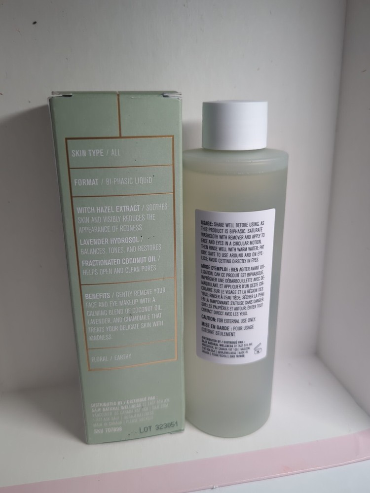 Saje bare face complete makeup remover new 6.8 oz/190ml