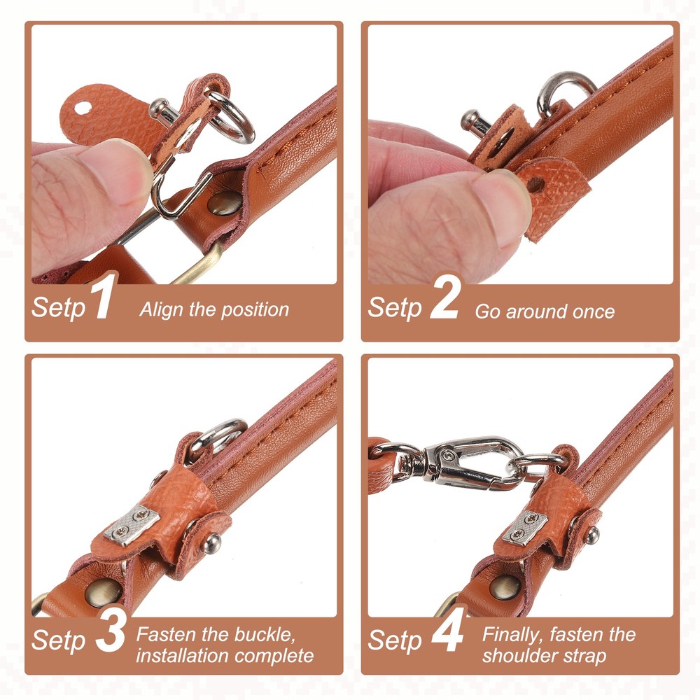 Purse Straps Replacement, Soft Adjustable Leather Strap (Gray)