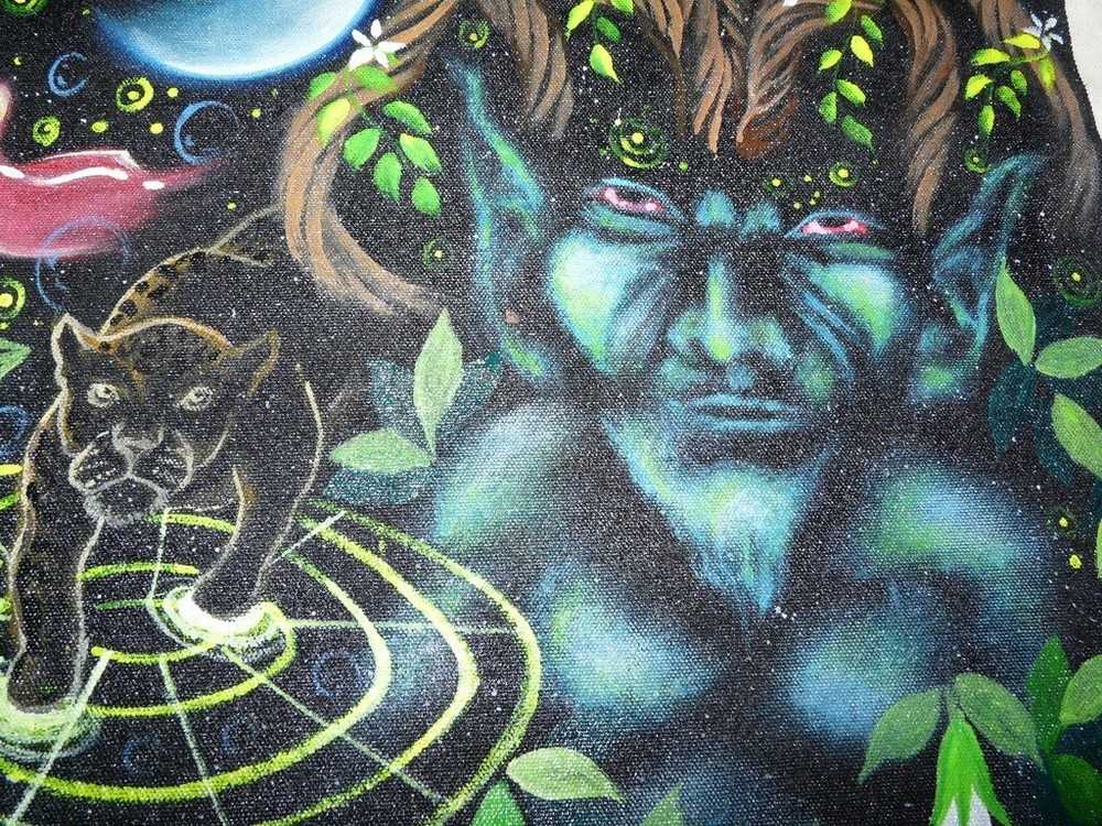 PERU AMAZON SMALL AYAH.. PAINTING