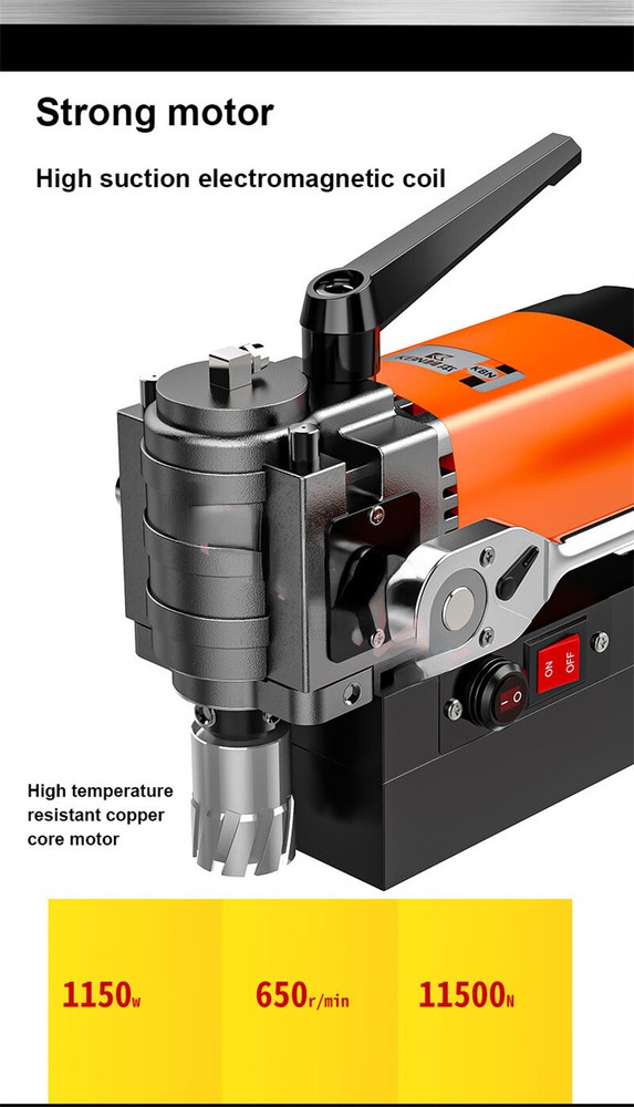Electric Magnetic Drill Powerful Magnetic Base Drill Horizontal Bench Drilling
