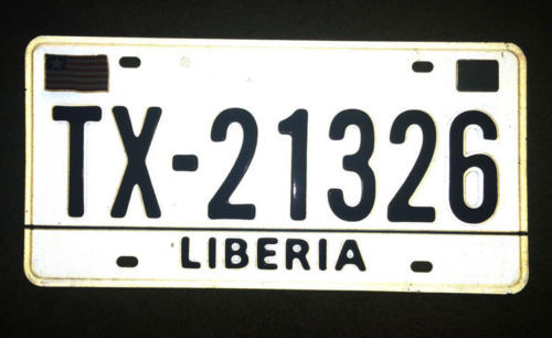 Liberia license plate*