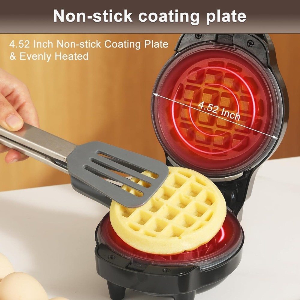Mini Waffle Maker with Heart & Donut Plates