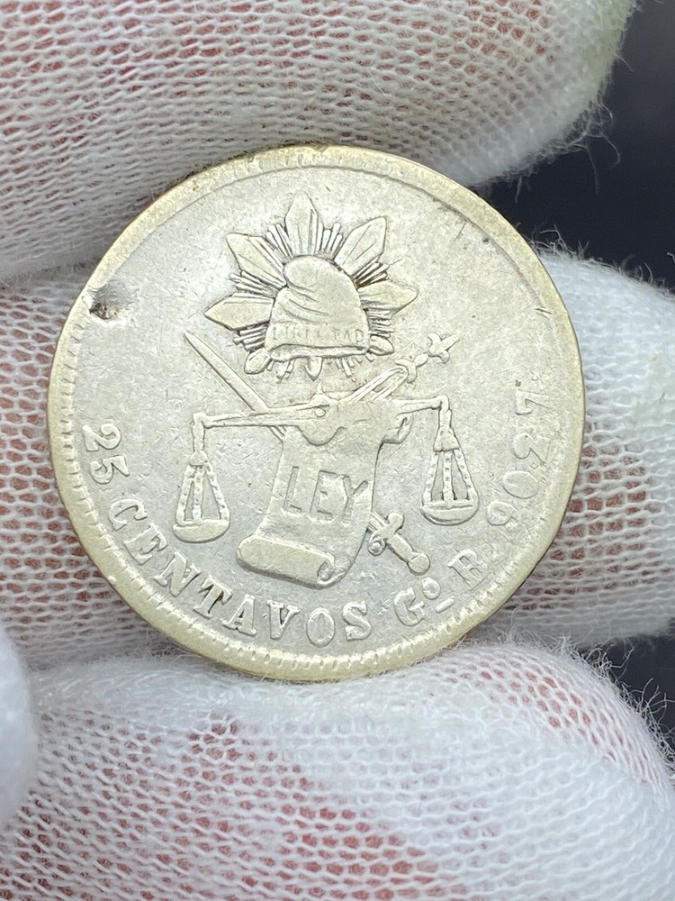 1883 Mexico 25 Centavos
