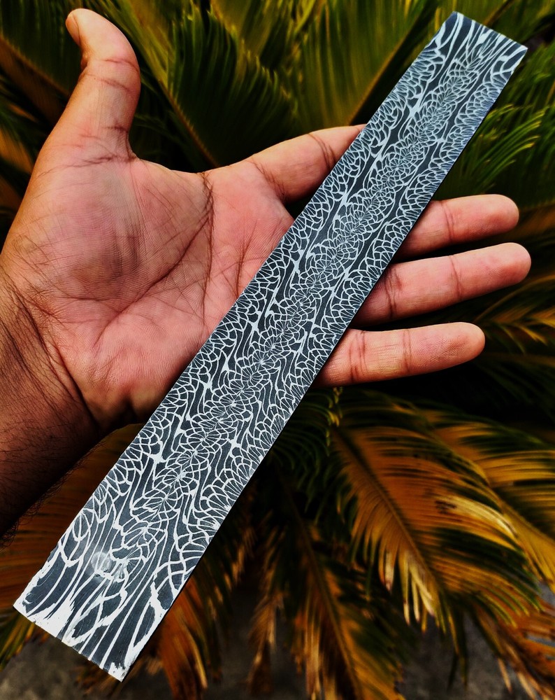 Custom Made Mosaic Damascus billet for making knife spirograph pattern DF041