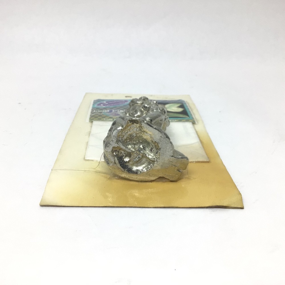 Vintage Casting Connection Leaf Pixie Pewter Figurine with Stained Glass Pattern