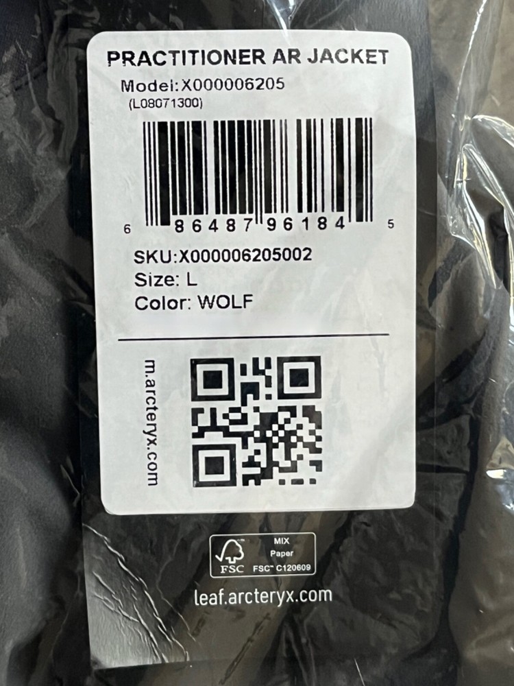 NWT Arc’teryx Leaf Wolf Practitioner AR Jacket sz L