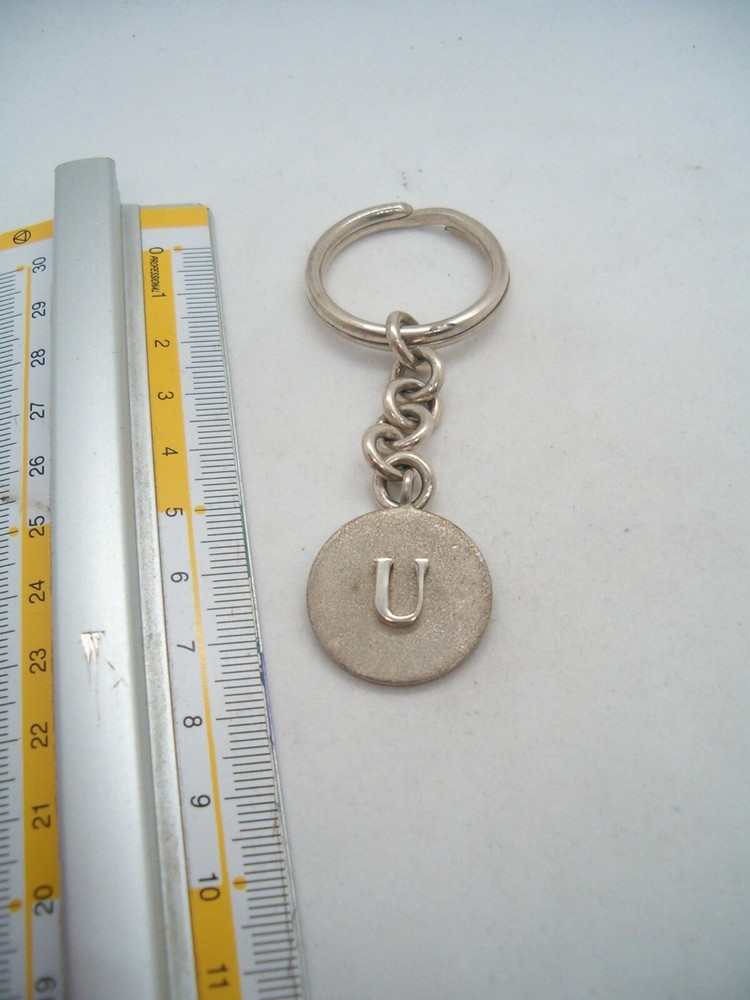 Letter Keychain - U - 925 Silver - Initial - Alphabet - Breeze -