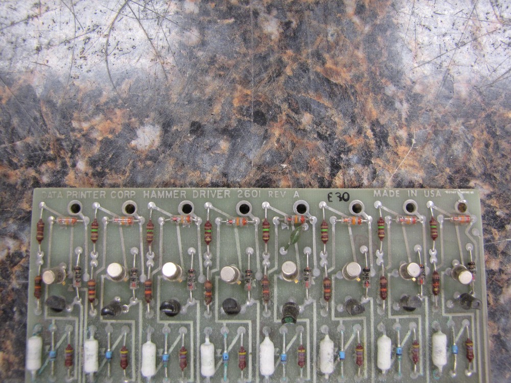 Vintage Early DATA PRINTER CORP Hammer Driver 2601 Computer Board