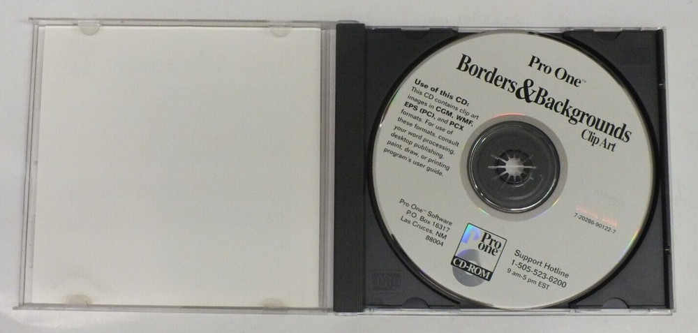 Boarders & Backgrounds CD-ROM Software Pro One Vintage 1994