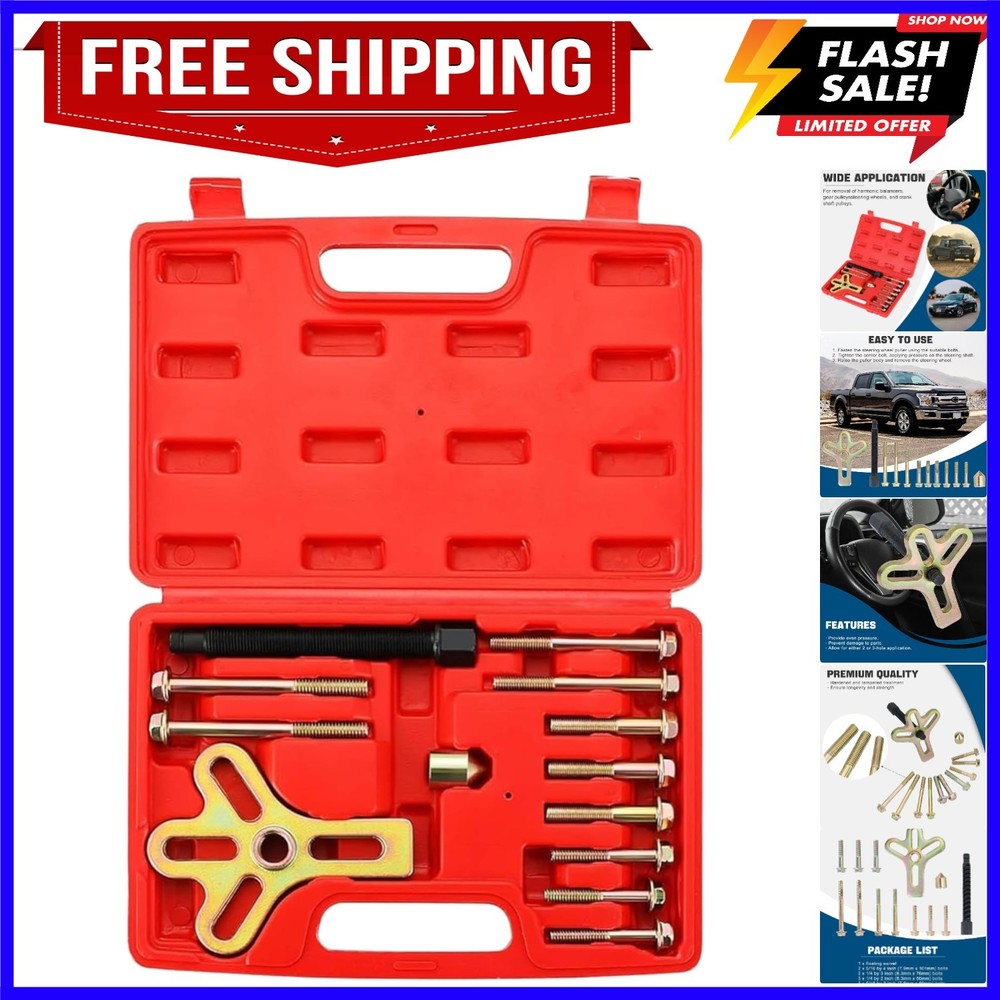 13PCS Harmonic Balancer Steering Wheel Puller Tool Flywheel Puller Crankshaft...
