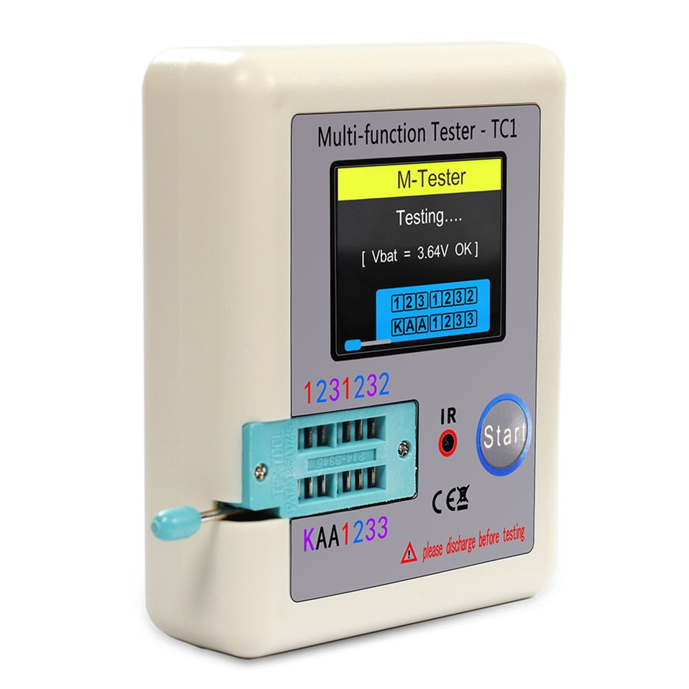 1Pc LCR-TC1 1.8" TFT Screen Transistor Meter Tester for Diode Triode Capacitor