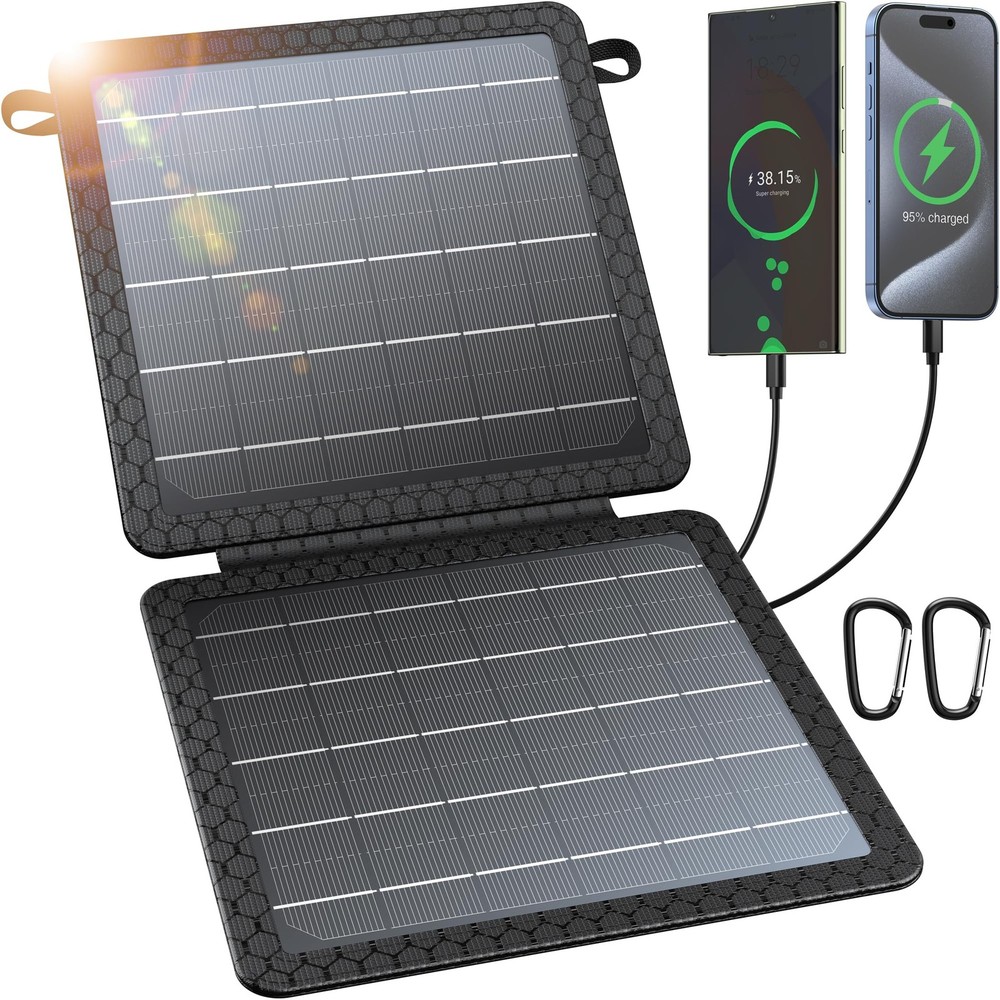 BLAVOR 10W Portable Solar Charger, Foldable Solar Panel with USB, 24% Efficiency