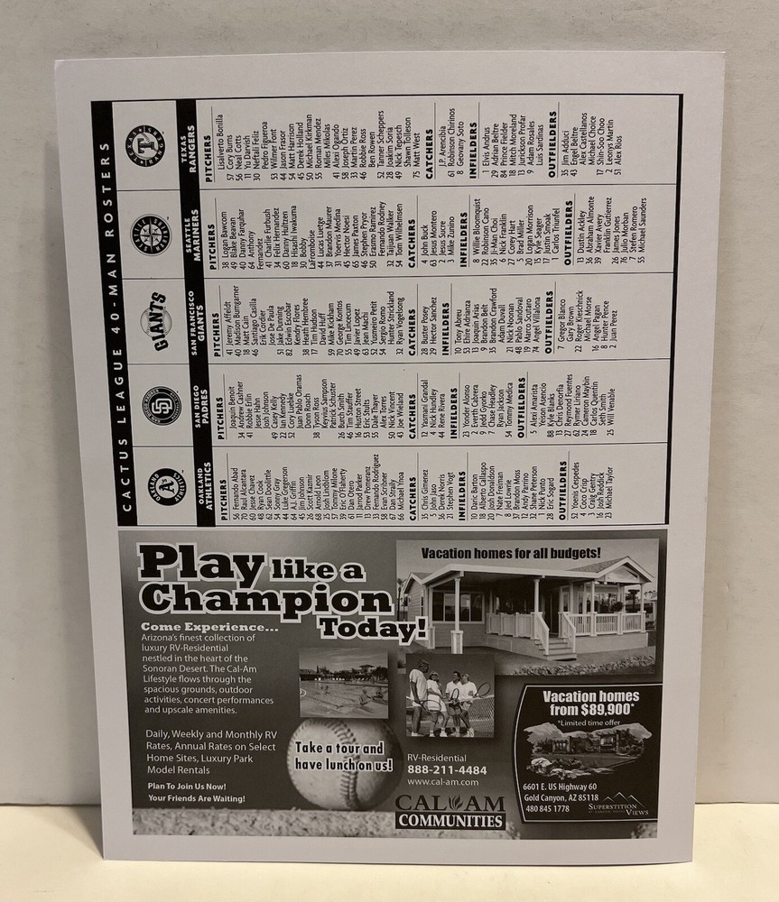 Spring Training 2014 Mesa Chicago Cubs Riverview Park Magazine Scorecard Bundle