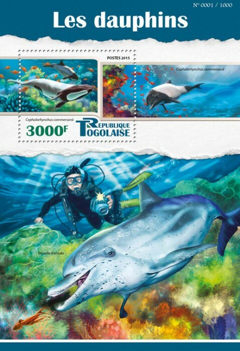 2015 TOGO MNH. DOLPHINS  |  Y&T Code: 1047  |  Michel Code: 7037 / Bl.1223