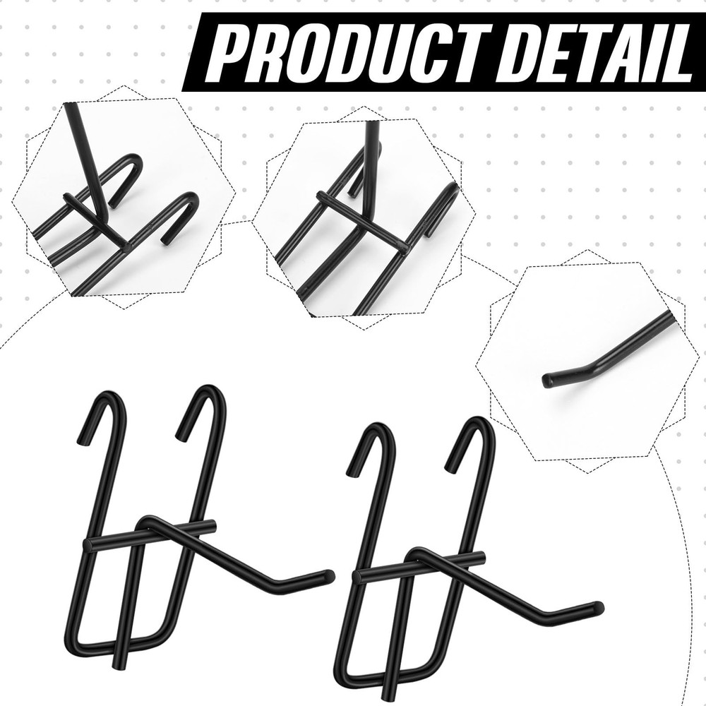 25 PCS 2 Inch Grid Wall Hooks Gridwall Panel Store Garage Display Hanger