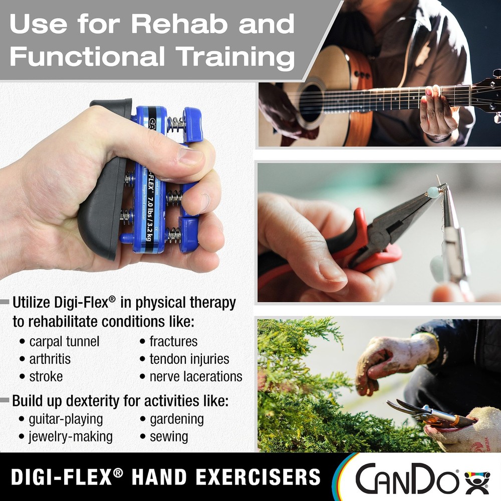 Digi-Flex Hand Exerciser 3.0 lb for Finger Strengthening - Red-Light