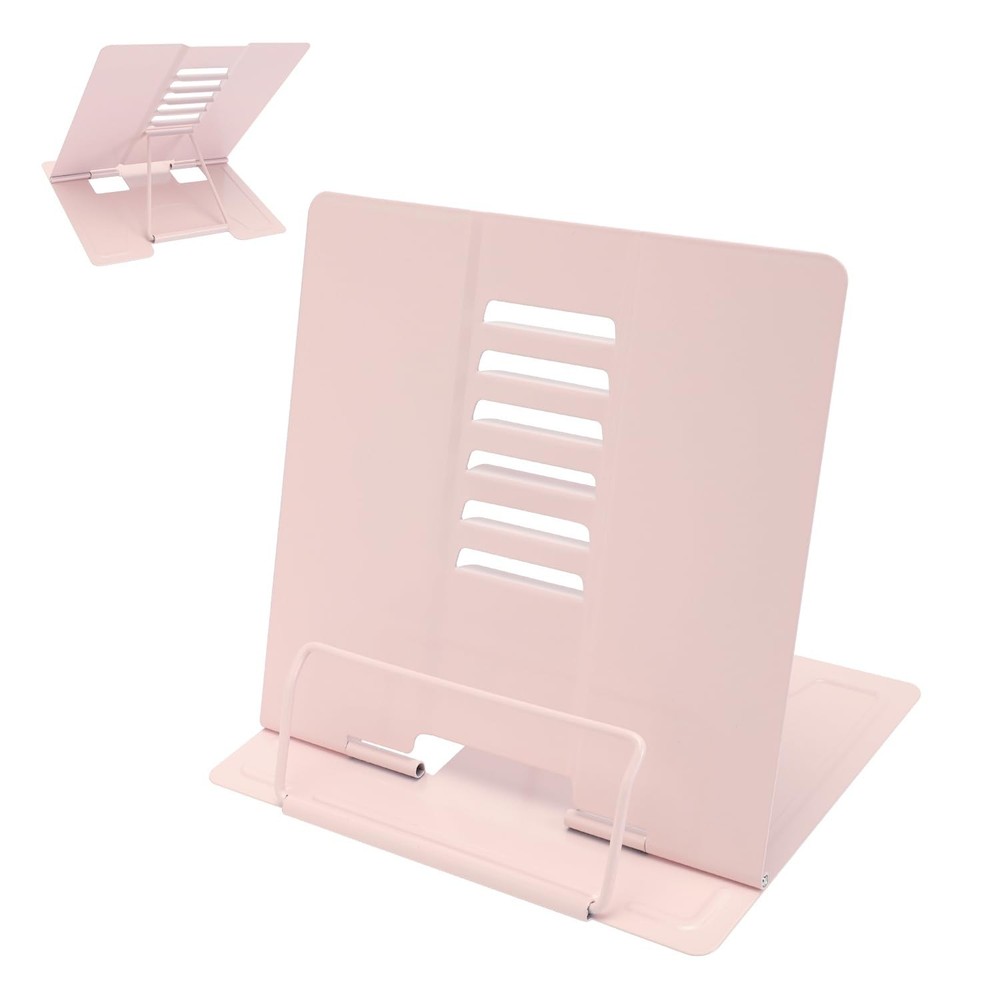 Metal Book Stand Adjustable Holder Reading Desktop Accessory Organizer Tool
