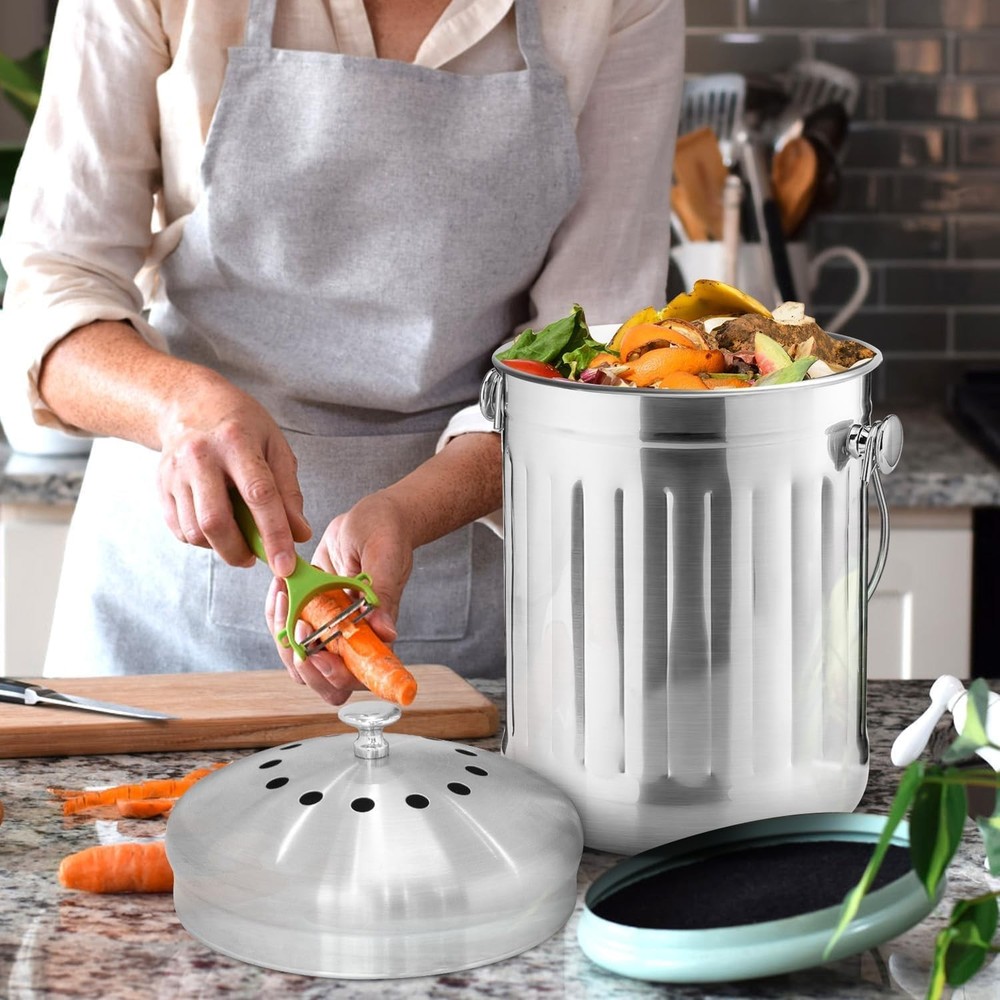 Compost Bin 1 Gallon Countertop Compost Pail