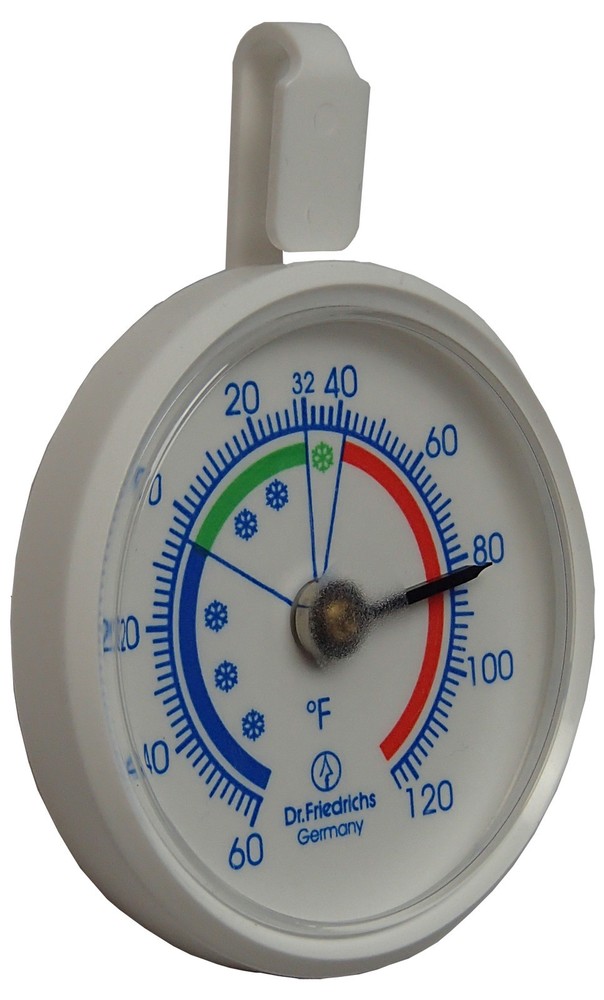 Freezer - Refrigerator - Cooler Thermometer 2.75 in. Diameter with Hanging Hook