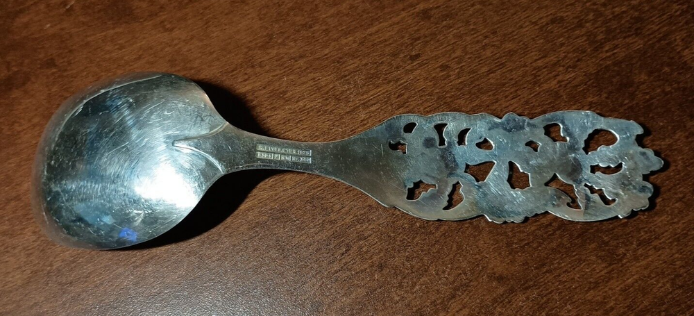 R. Elvesaeter Ornate Serving Spoon 1825 9" .830 Silver