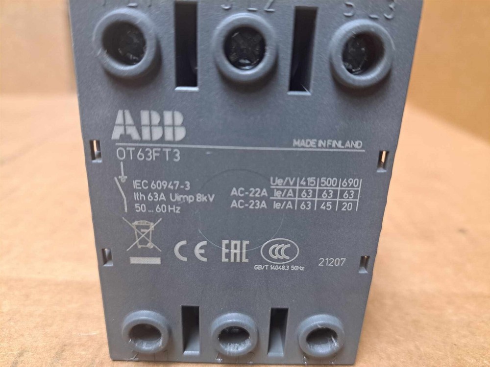 ABB Disconnect Switch Part No. OT63FT3