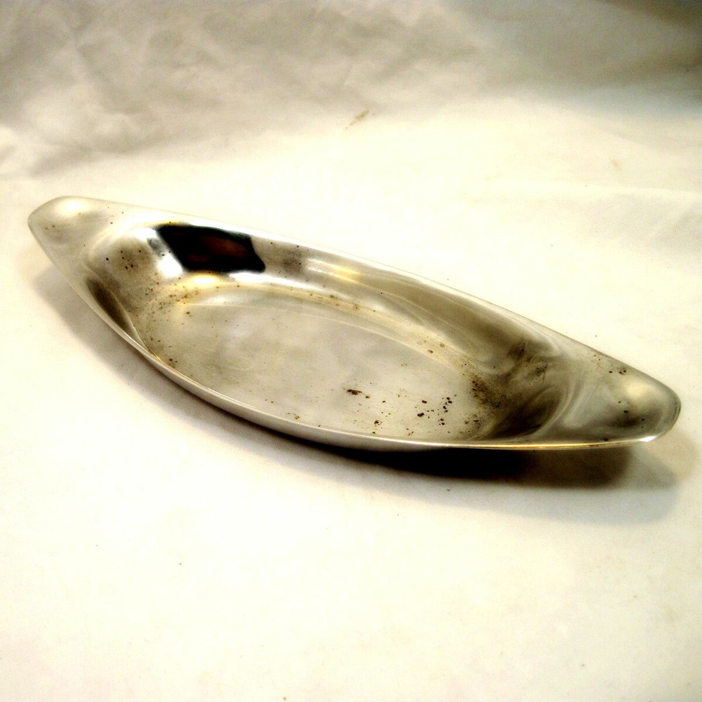Vtg EL Germany Silverplate Roll Tray Bread Serving Dish 10.5" Long
